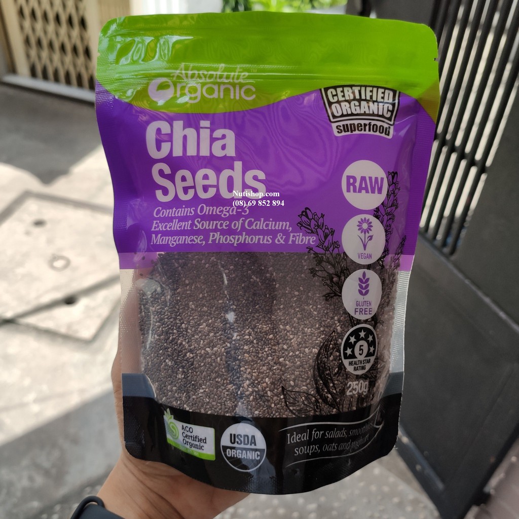 Combo 2 gói Chia Seeds 250g siêu tiết kiệm date mới