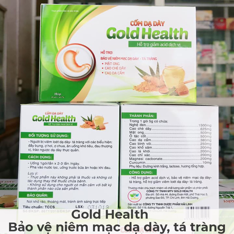 [GIÁ SỈ] Cốm Dạ Dày GOLD HEALTH - Bảo vệ niêm mạc dạ dày tá tràng, giảm viêm loét, rối loạn tiêu hóa, đầy bụng ợ chua