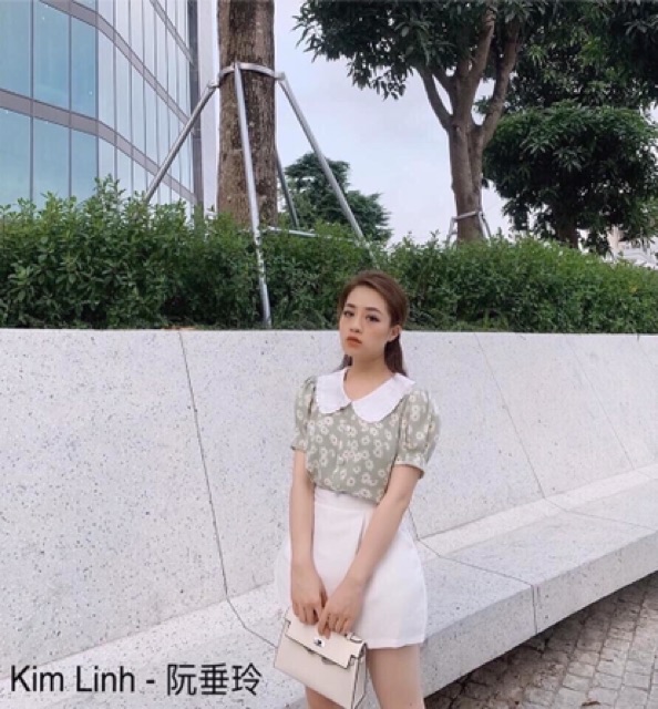 ÁO NỮ KIỂU HOA CÚC DAISY CỔ TRẮNG