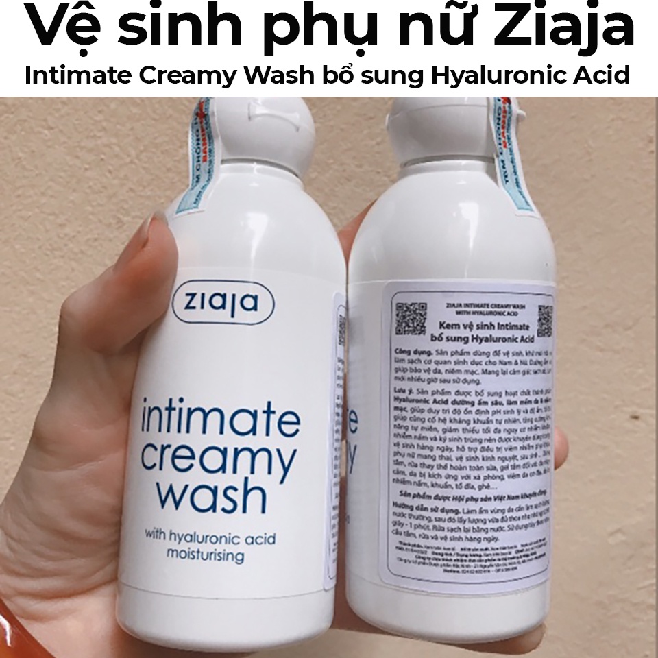 Dung dịch vệ sinh ziaja intimate creamy wash cấp ẩm, chống khô 200ml