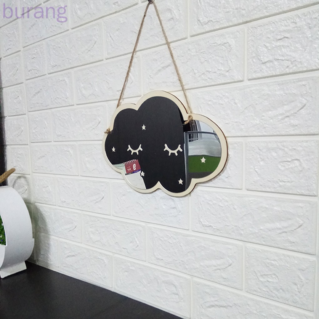 Gương trang trí hình đám mây bằng gỗ