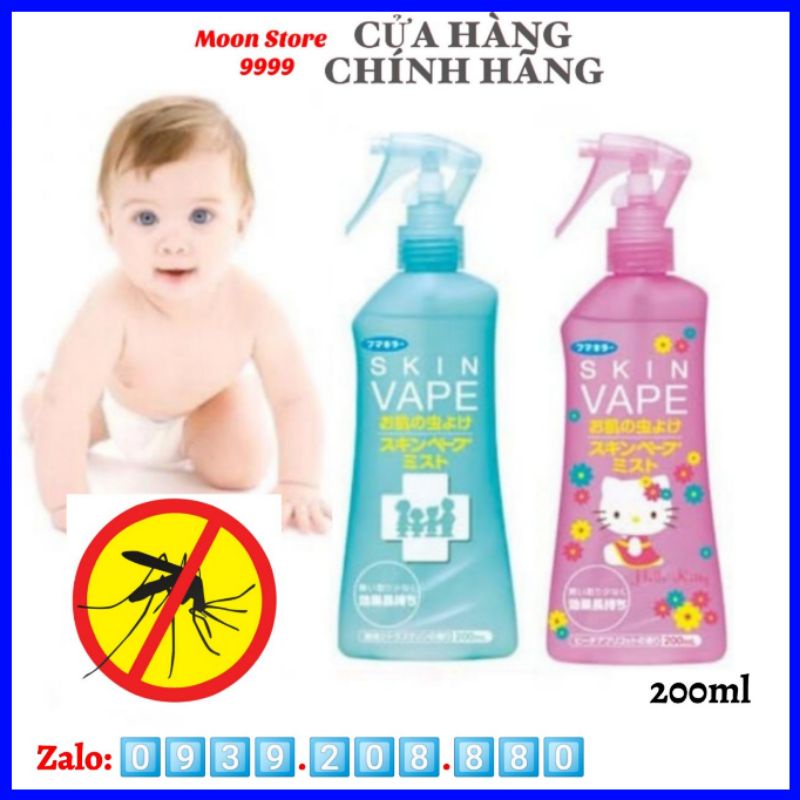 Xịt Chống Muỗi Cho Bé Skin Vape Nhật Bản 200ml Đuổi Muỗi và Côn Trùng Rất Hiệu Quả