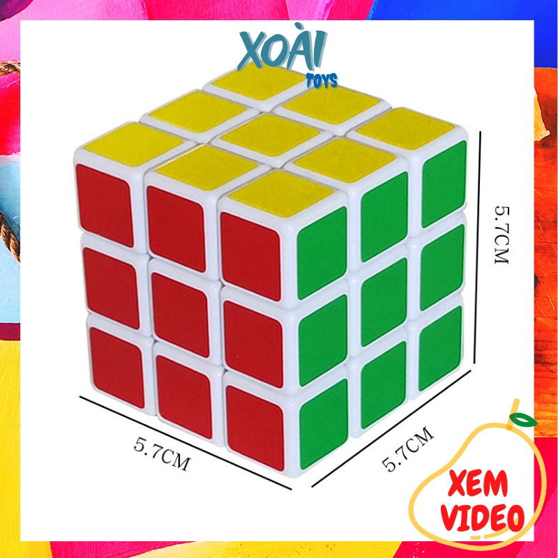 Đồ chơi rubik hình khối 3x3x3, Rubik xếp hình khối lập phương, Đồ chơi thông minh giải trí phát triển trí tuệ cho bé