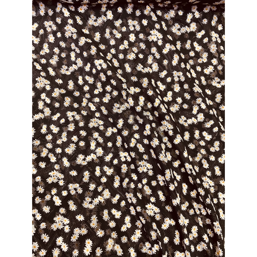 Vải voan thêu hoa cúc nhí MS10203