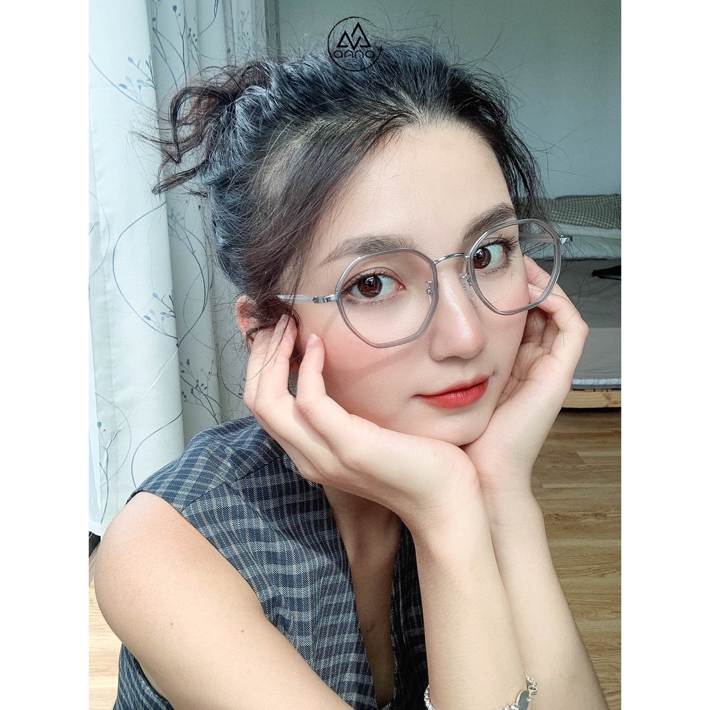 Gọng kính chính hãng ANNA thiết kế dáng vuông kết hợp kim loại và nhựa 350NA027