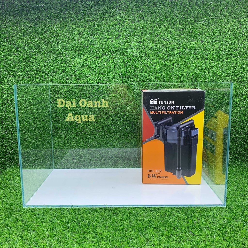 Bộ Bể Cá 50cm Kính Siêu Trong 5 Mặt, Dài 50cm Rộng 26cm Cao 30cm - Bể Cá Cảnh Mini