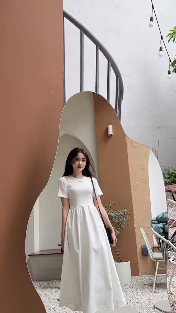 Đầm Maxi Dáng Dài Khoét Vai Sexy Cộc Tay Misoul, Váy Ngắn Tay Dáng Dài Hở Vai Basic FreeSize 153 | BigBuy360 - bigbuy360.vn