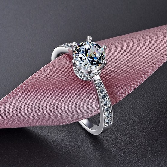 Nhẫn bạc nữ Evasilver cao cấp đính đá thời trang TL01