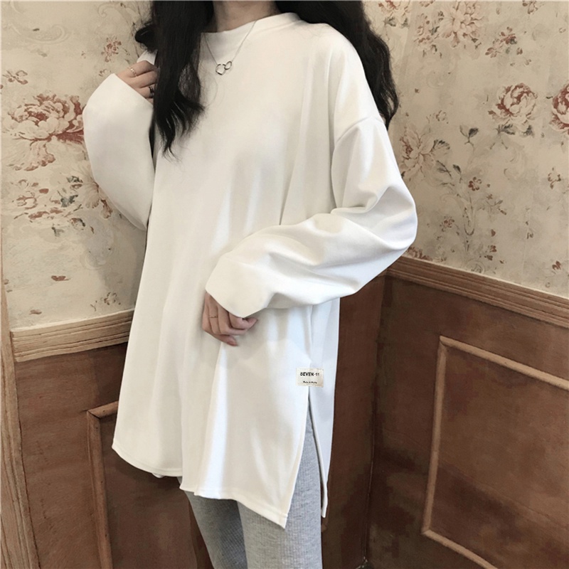 NRVP Áo Thun Nữ Tay Dài 100% Cotton Thời Trang Hàn Quốc