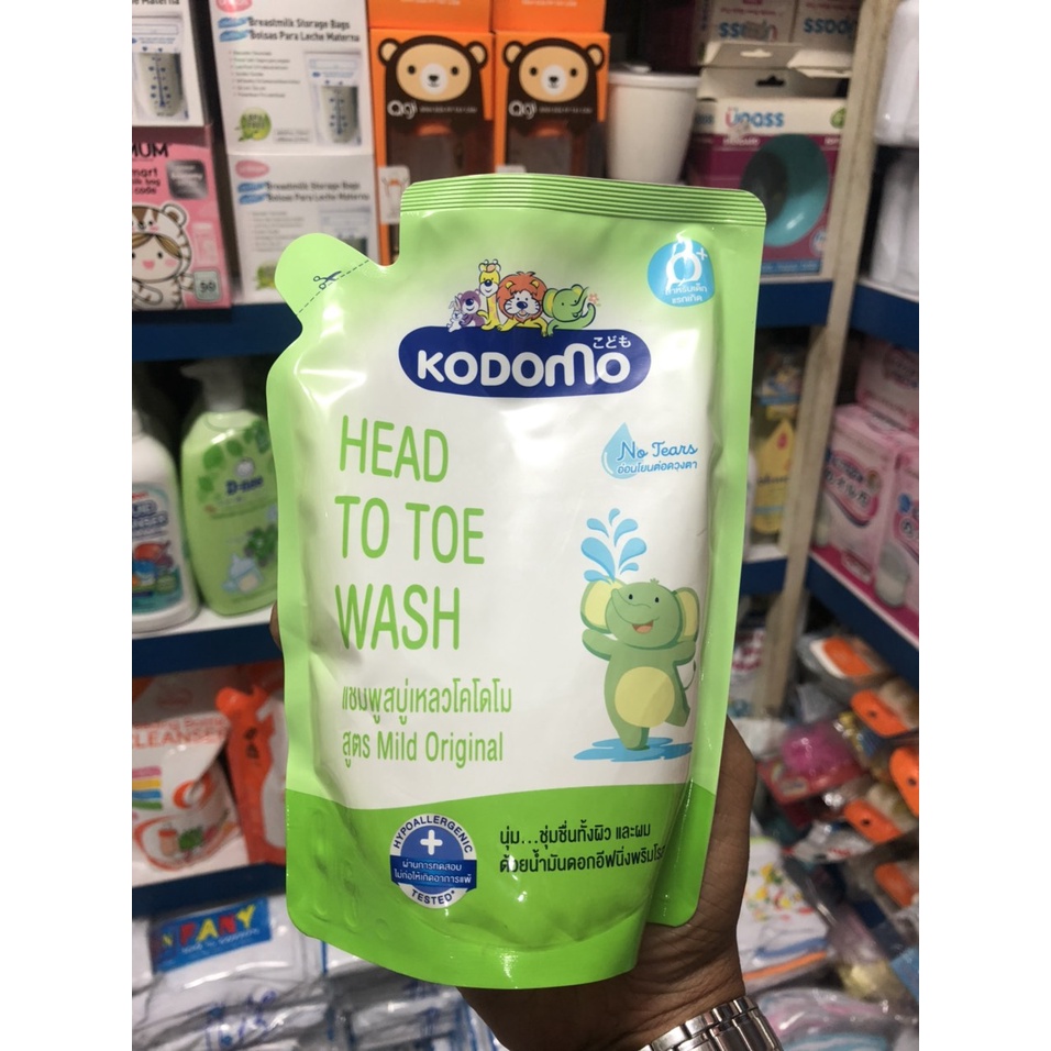 Dầu tắm gội cho bé Kodomo Head To Toe Thương hiệu Thái Lan_Loại Túi 380ml