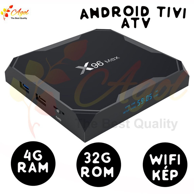 x96 max hệ điều hành ATV 4GB RAM 32G Rom wifi kép android tivi có bluetooth cài sẵn ứng dụng xem phim HD và truyền hình