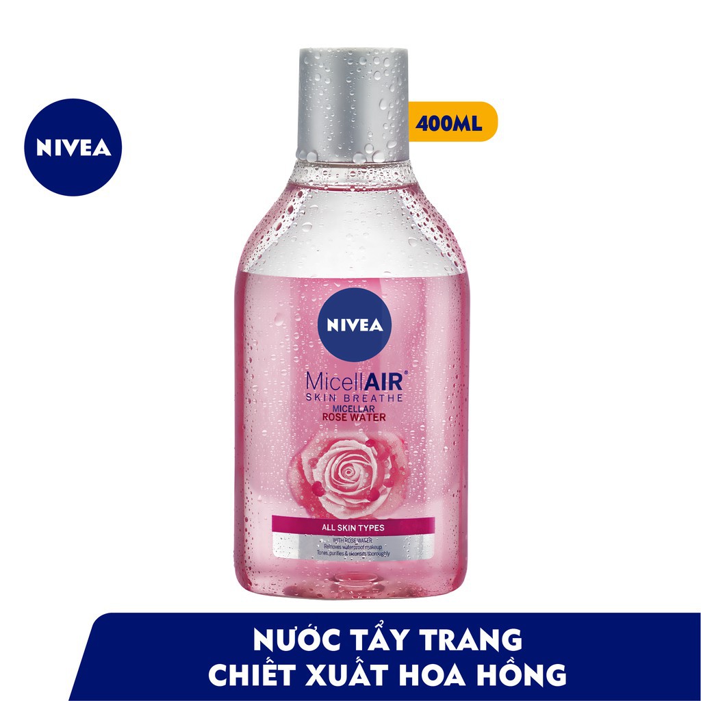 Nước tẩy trang chiết xuất hoa hồng Nivea MicellAIR Skin Breathe (400ML) - 82366
