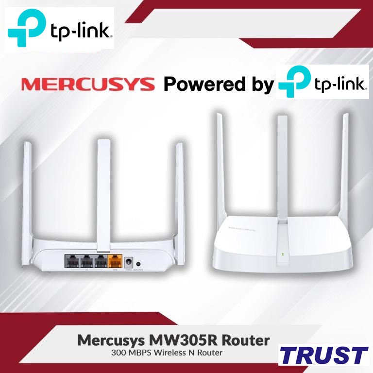 Giá Tốt-Mercusys N 300Mbps Bộ phát WiFi 3 Râu -MW305R- Hàng chính hãng phân phối bởi TP-Link Việt Nam