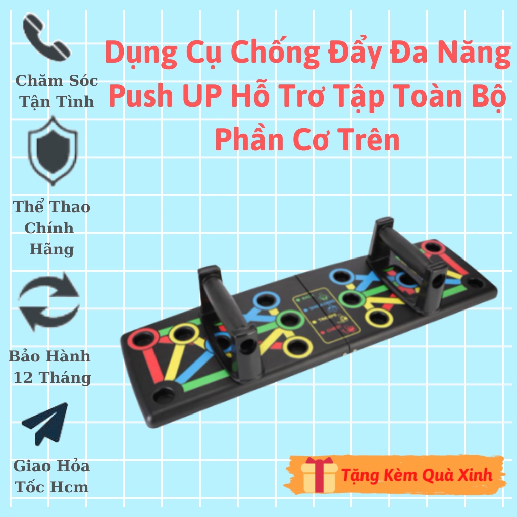 Dụng Cụ Tập Hít Đất Chống Đẩy Đa Năng 2021 Parallettes 12 trong 1, Bộ Bàn Khung Tập Chống Đẩy Gym Tại Nhà Ngực Tay Vai.