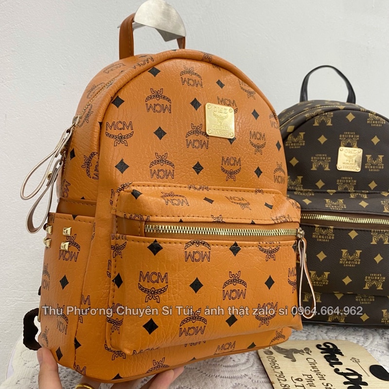 Balo to đi học MCM1, đựng vừa sách thời trang chất da cao cấp size 40 - hàng loại 1