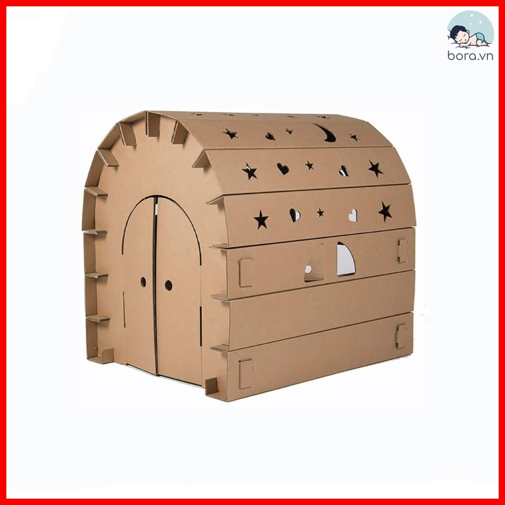 Nhà bìa carton cho bé, carton 3/5 lớp, chịu lực tốt, 86x76x95cm