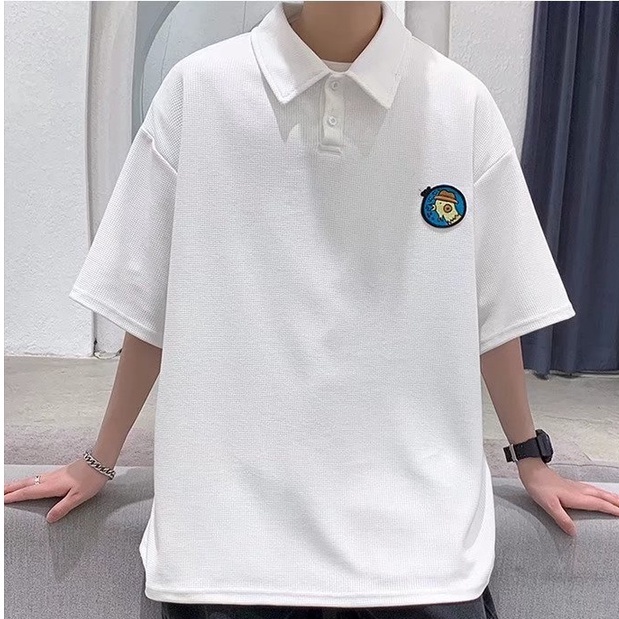 Áo Thun Polo Màu Trơn Size Lớn Phong Cách Hàn Quốc Thời Trang Cho Nam