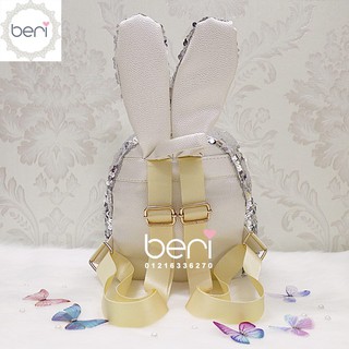 Balo thỏ sequin lấp lánh BERI (bạc) - BALO003