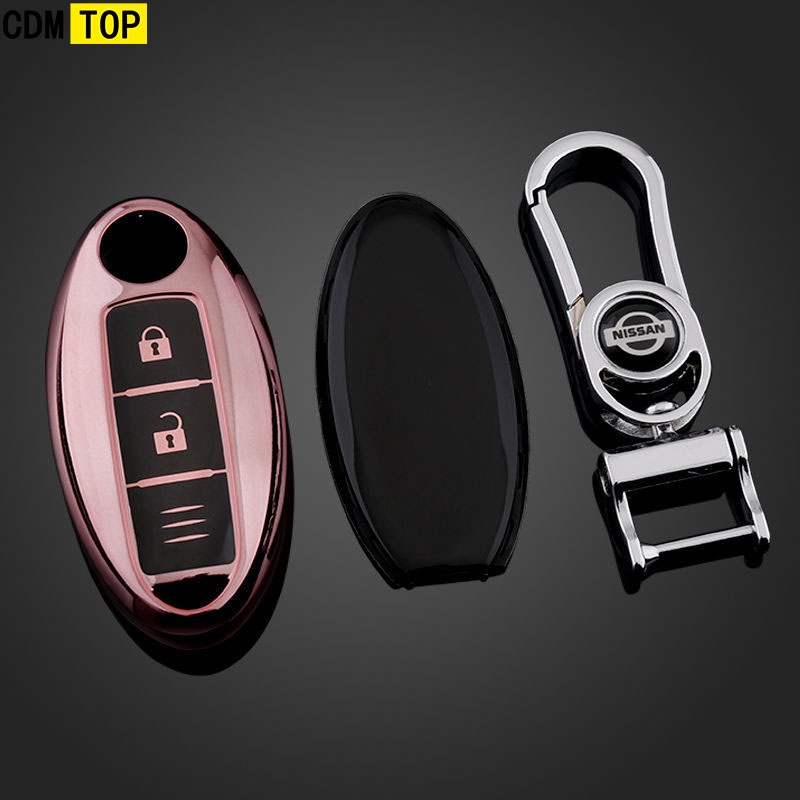Vỏ TPU Kèm Móc Khóa Điều Khiển Từ Xa Cho Nissan Rogue XTrail T32 T31 Qashqai J11 J10 Kicks Tiida Murano Juke Versa Infiniti