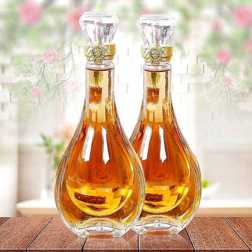 Chai thủy tinh đựng rượu 500ml cao cấp mẫu Giọt Nước - Vỏ chai rượu đẹp siêu trong (C9)