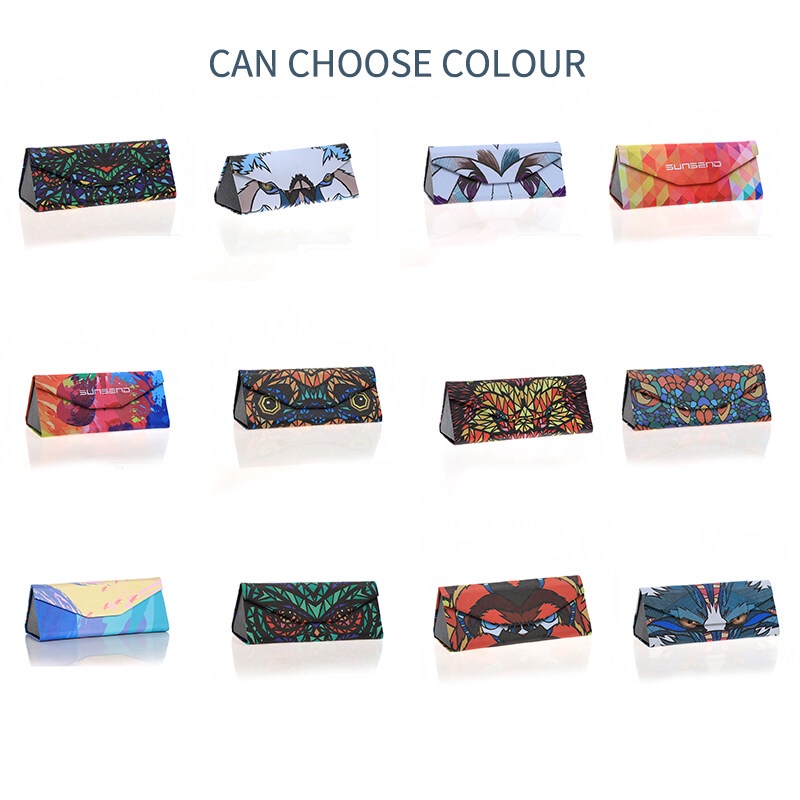 Hộp Đựng Mắt Kính Hình Tam Giác Gập Lại Được Dành Cho Nam Và Nữ Ốp