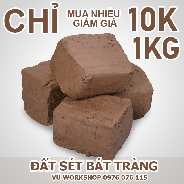 2KG Đất Cao Lanh - KAOLIN CLAY - Đất Sét Bát Tràng Làm Tượng Và Phù Điêu Nghệ Thuật, Ngăn Khuôn