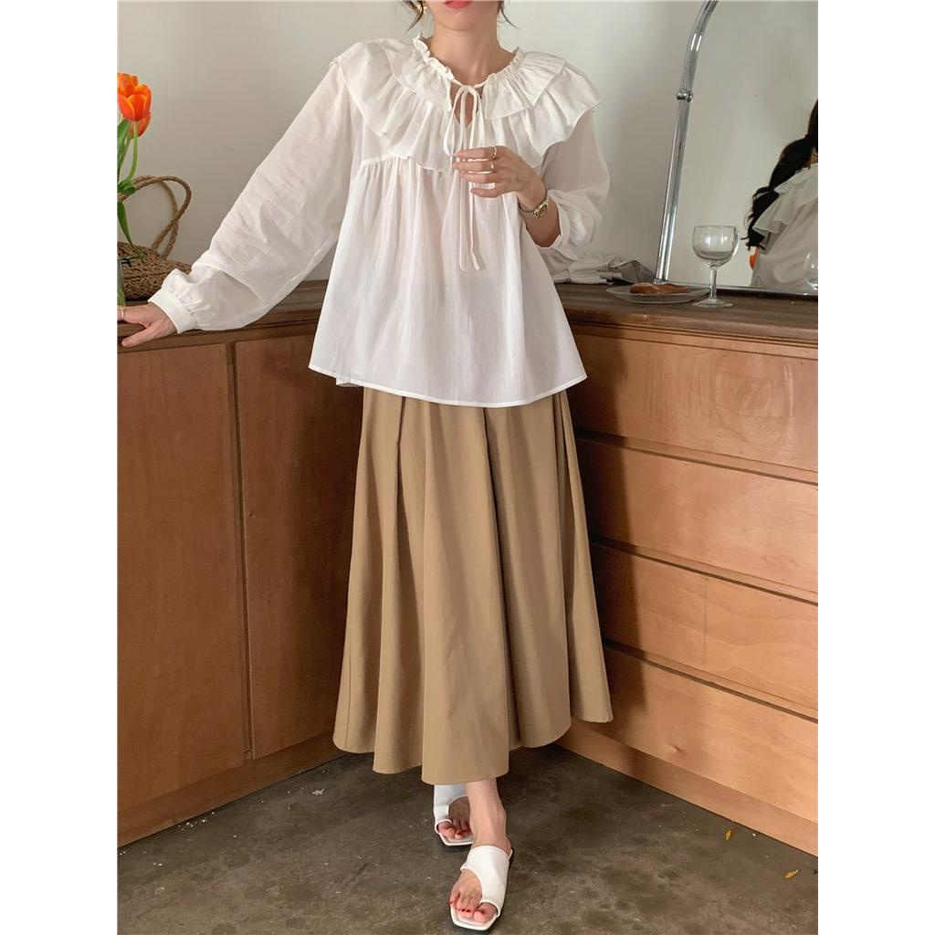 Áo Sơ Mi Dài Tay Rộng Rãi Có Dây Buộc Ngọt Ngào 54331