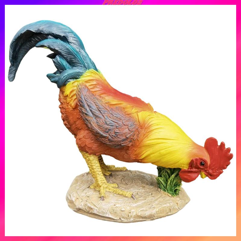 [Predolo2] Tượng Rooster Thực Tế Điêu Khắc Động Vật Trang Trí Phòng Khách Nhà Bếp Ngoài Trời