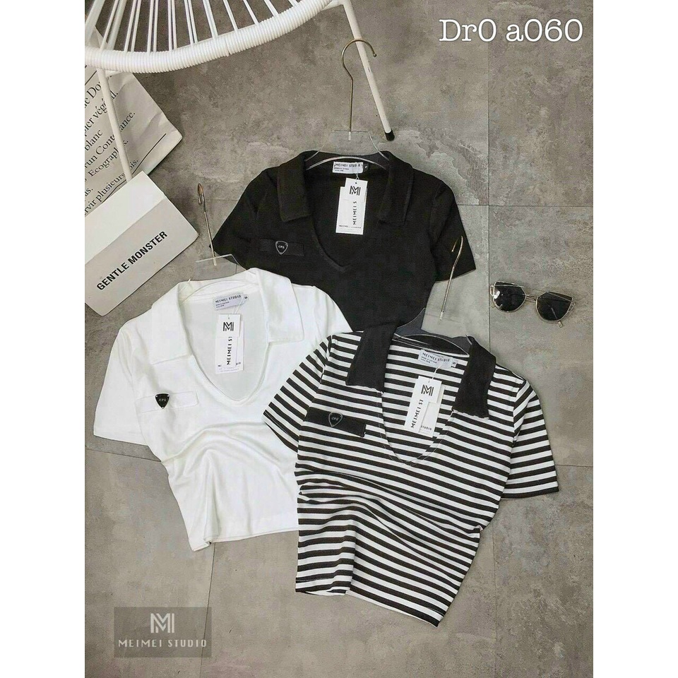 Áo Thun Croptop Cổ Bể Khoét Sâu Ngực Chất Liệu Co Giãn Sexy TTKXA0181
