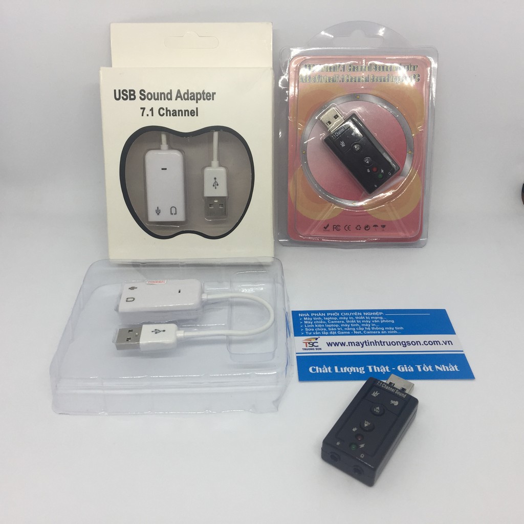 Card âm thanh 3D USB Taiwan 7.1 - USB Sound Adapter cho laptop, PC 7.1 Channel