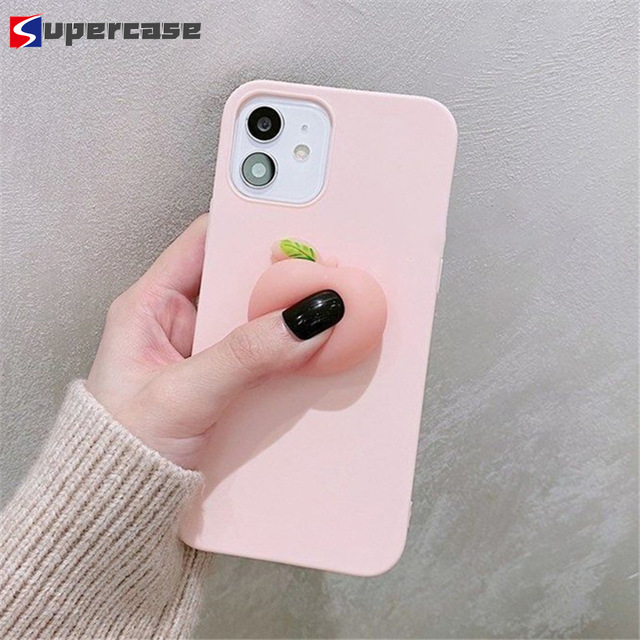 Ốp Điện Thoại Mềm Gắn Hình Trái Đào 3d Cho Iphone 8 7 6 6s Plus 5 5s Se 2020