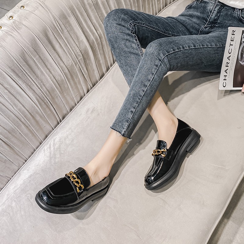 Giày Lười Da Bóng Phong Cách Retro Thời Trang Nữ Sành Điệu | BigBuy360 - bigbuy360.vn