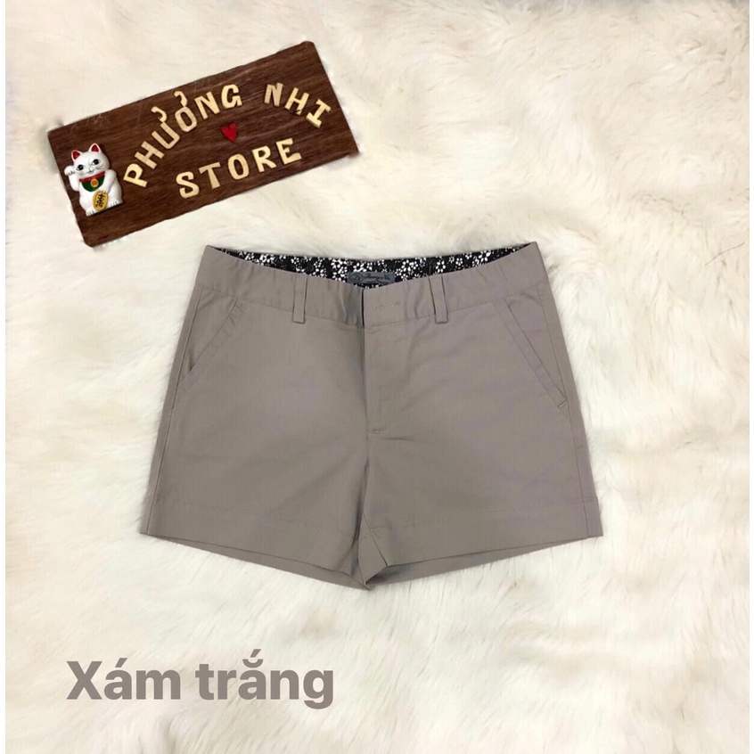 Quần Shorts Kaki Thun Màu Xám Trắng / Quần Shorts Kaki Basic