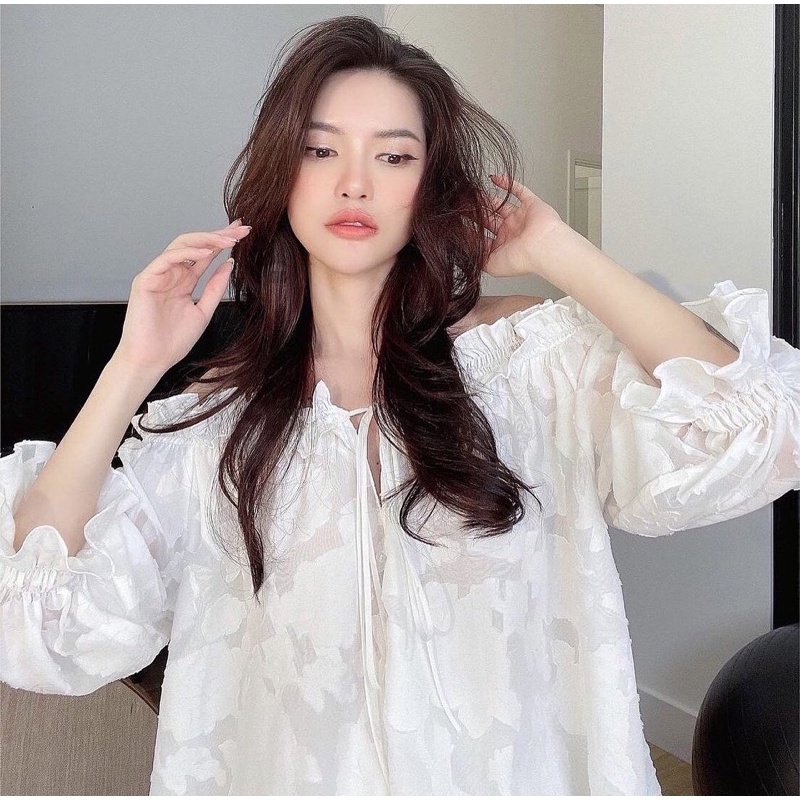 ANGEL TOP - Áo bẹt vai bánh bèo tiểu thư