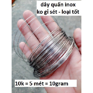 Dây inox 304 quấn : size 0.6mm ( mềm ) SIÊU TỐT - KHÔNG GỈ SÉT