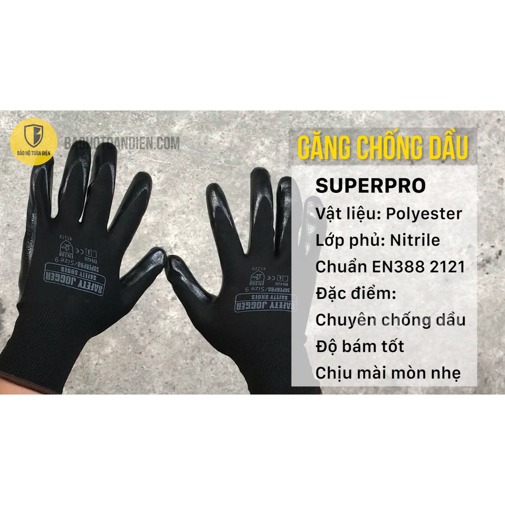 [RẺ VÔ ĐỊCH] Combo 5 đôi găng tay thương hiệu Bỉ Jogger Superpro đa năng | Găng chống dầu cho thợ cơ khí, sửa chữa