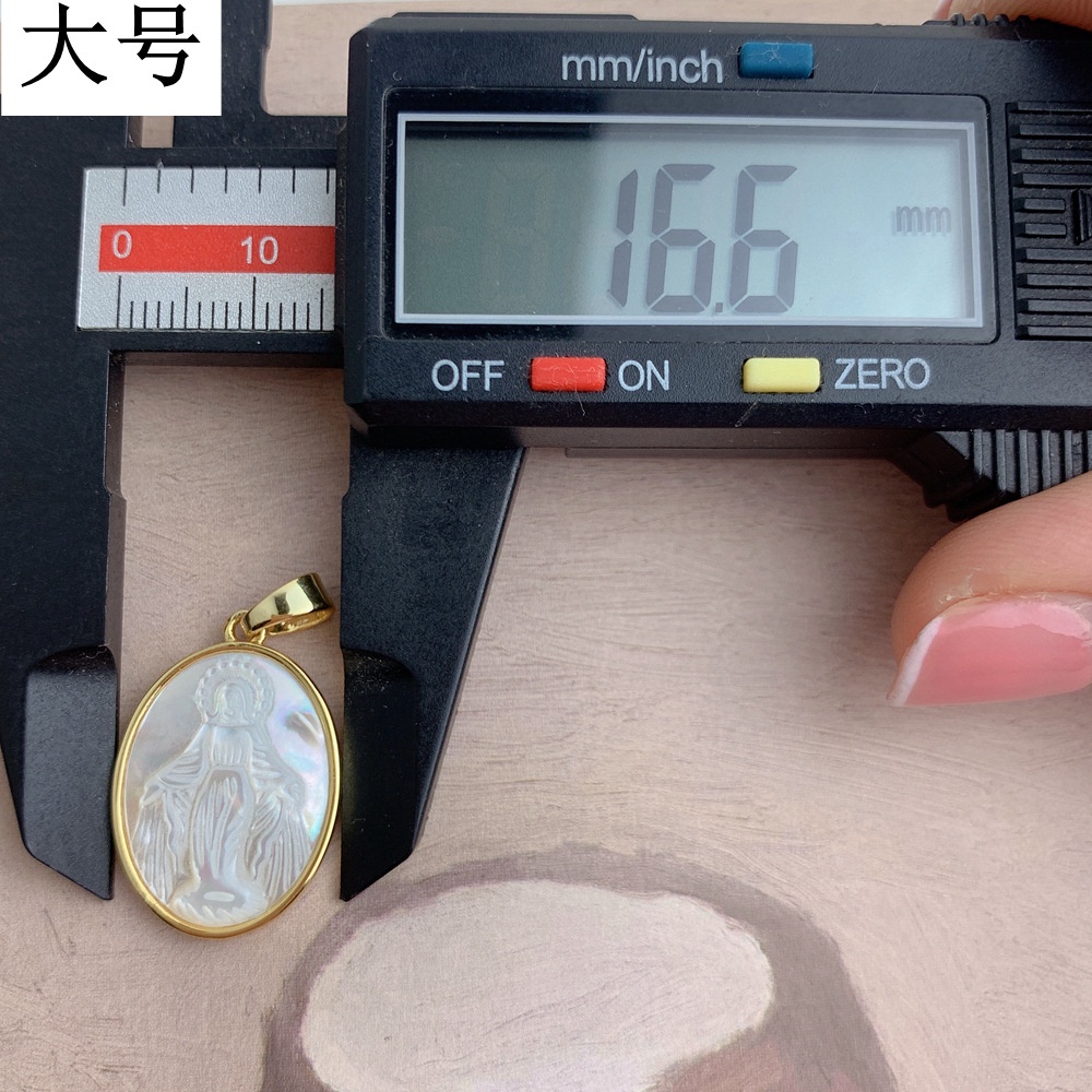 Mặt Vòng cổ Bằng Đá Fritillary Virgin Mary Phong Cách Âu Mỹ Tự Nhiên