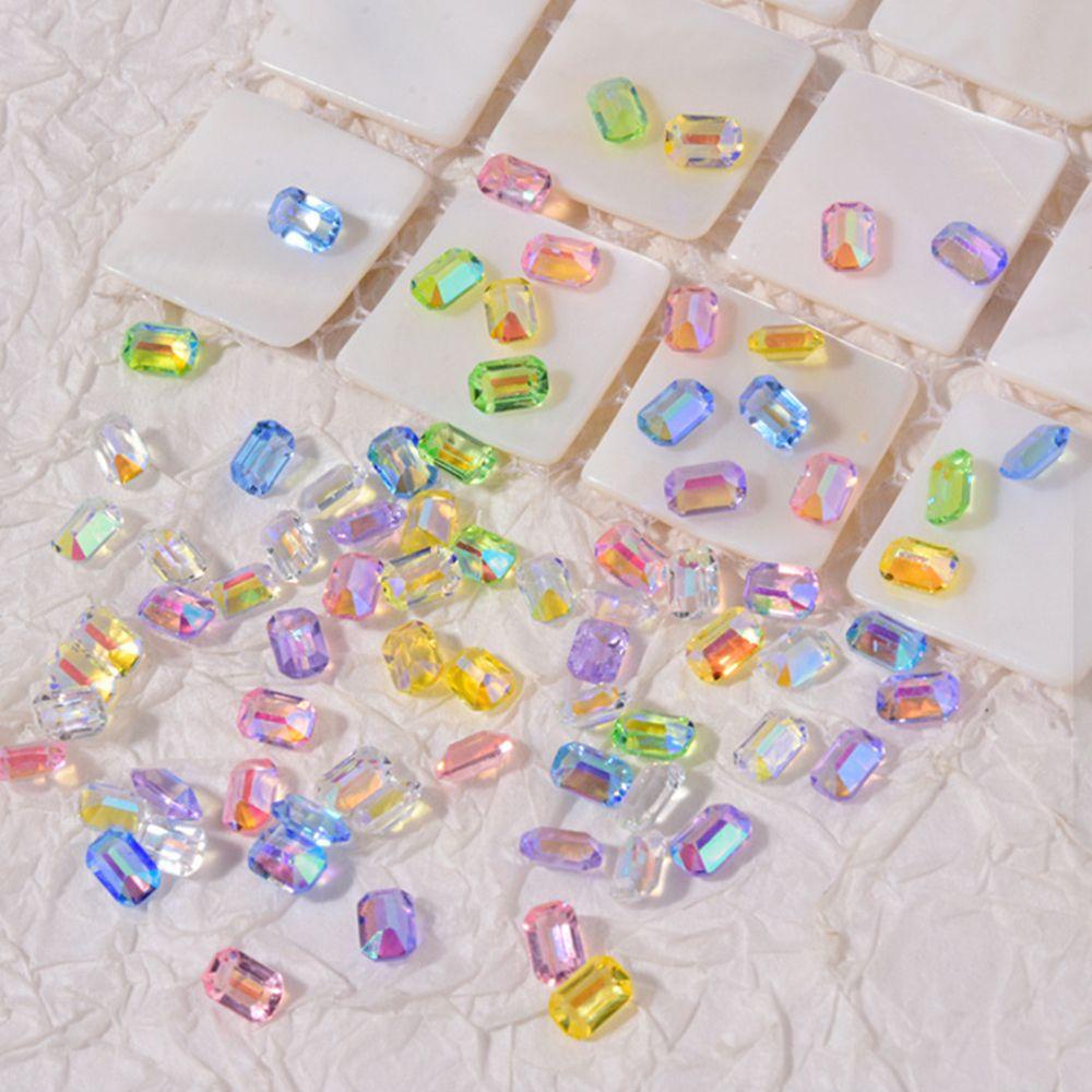 Set 100 Móng Tay Giả|Dây Chuyền Mặt Đá Cực Quang Lấp Lánh|Hạt Ngọc Trang Trí Móng Tay