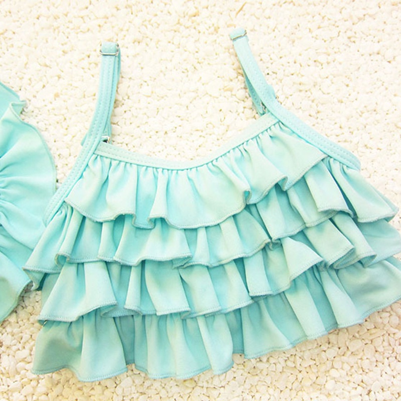 Bộ 3 Món Áo Crop Top + Bikini Xinh Xắn Cho Bé Gái