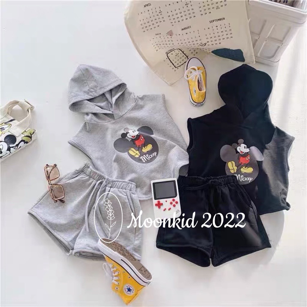 Bộ quần áo mũ hip hop cho bé gái 8-20kg