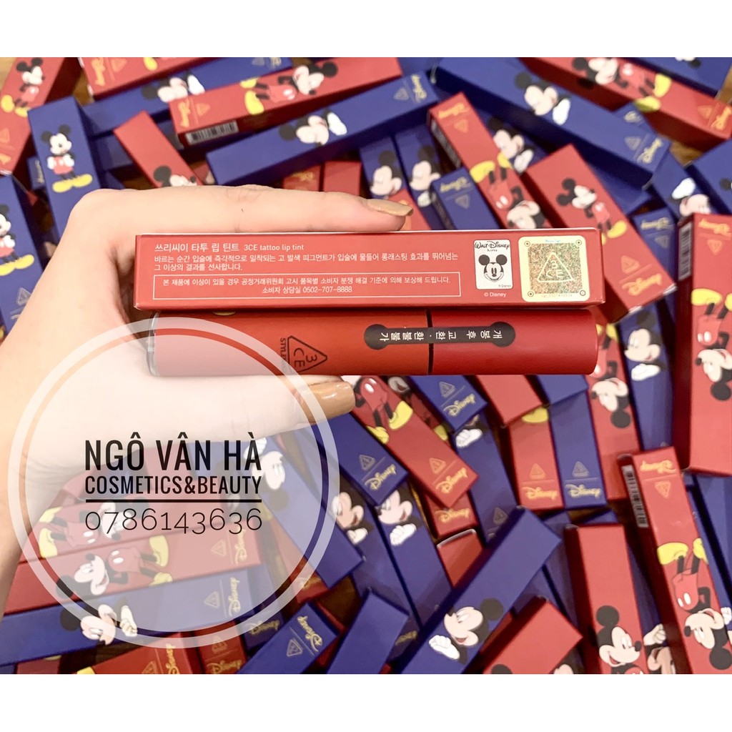 SON TINT 3CE MICKEY TATTOO LIP TINT-PHIÊN BẢN CHUỘT MICKEY LIMITED | BigBuy360 - bigbuy360.vn