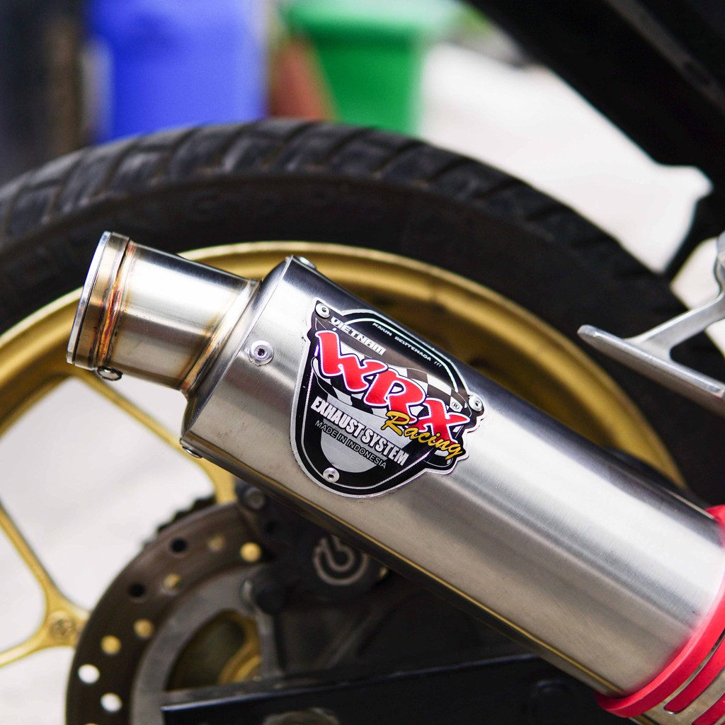 Pô WRX GP K2 tròn màu inox