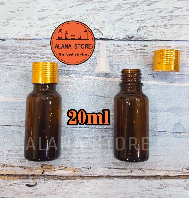Chai tinh dầu thủy tinh nâu 20ml