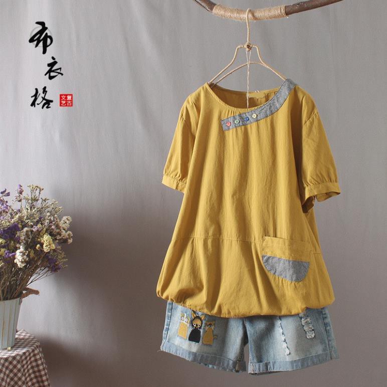 Áo kiểu nữ bigsize form rộng vải linen cao cấp nữ tính thời trang phong cách Nhật Bản Akira Store 😍