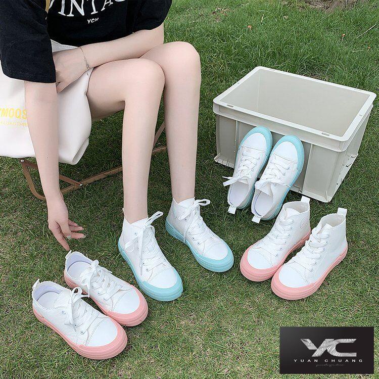Giày Thể Thao Canvas Cổ Cao Thoáng Khí Phong Cách Hàn Quốc Dễ Phối Đồ Thời Trang Cho Nữ 2022