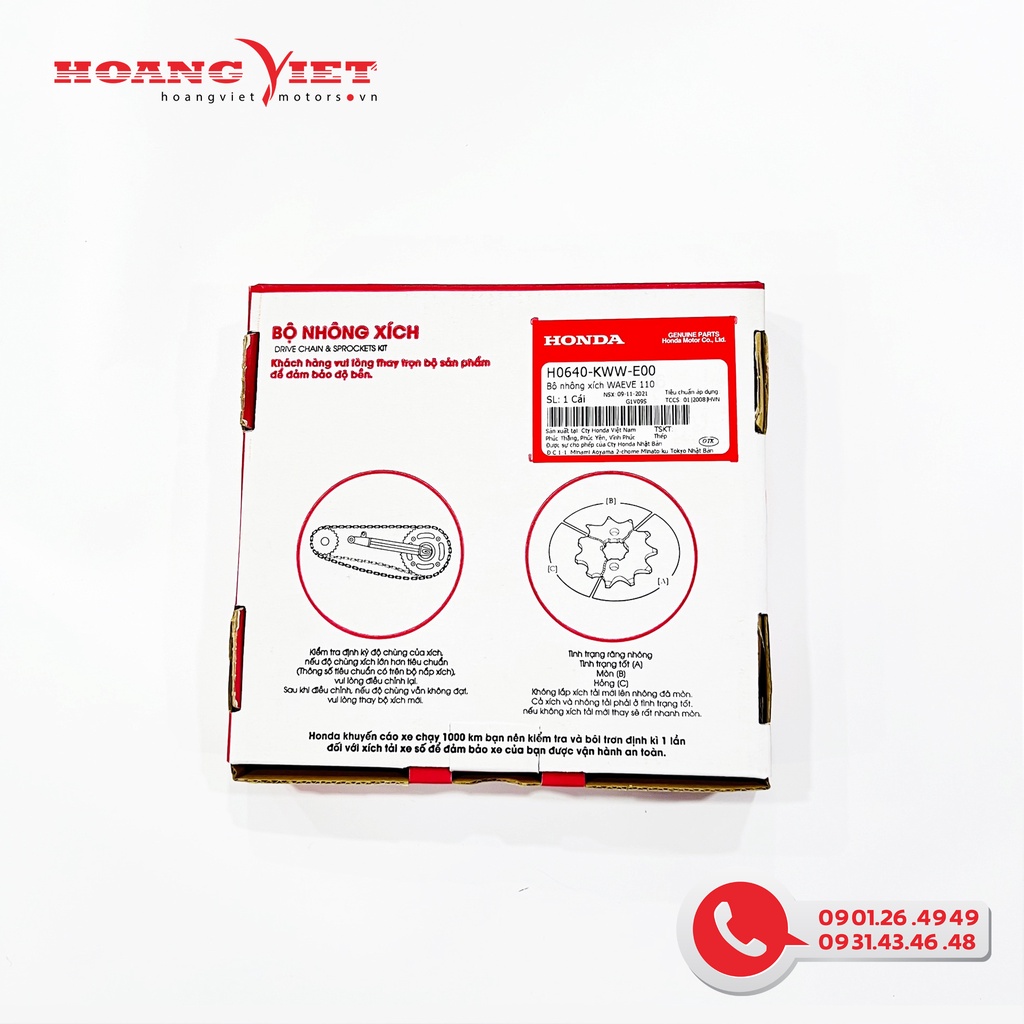 Bộ nhông xích WAEVE 110 - Honda WAVE 110  - H0640KWWE00