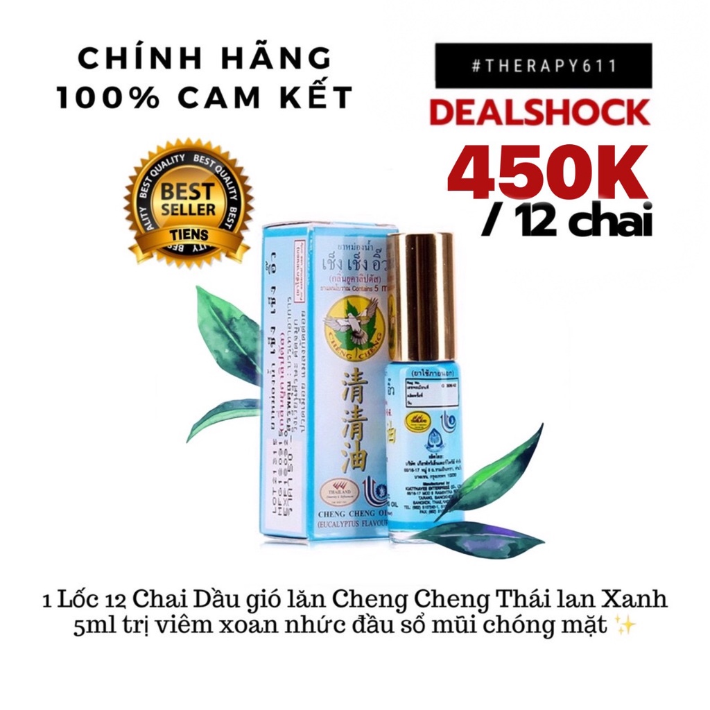 ..::✨Dầu gió lăn thảo dược Cheng Cheng oil Thái Lan 5ml✨::..