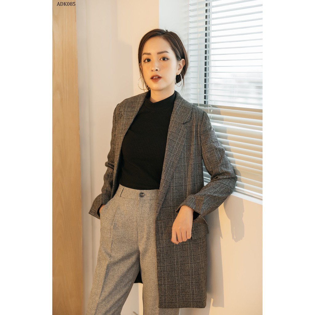 Áo blazer khuy đôi tay gập túi nắp TIIN STORE ADK085