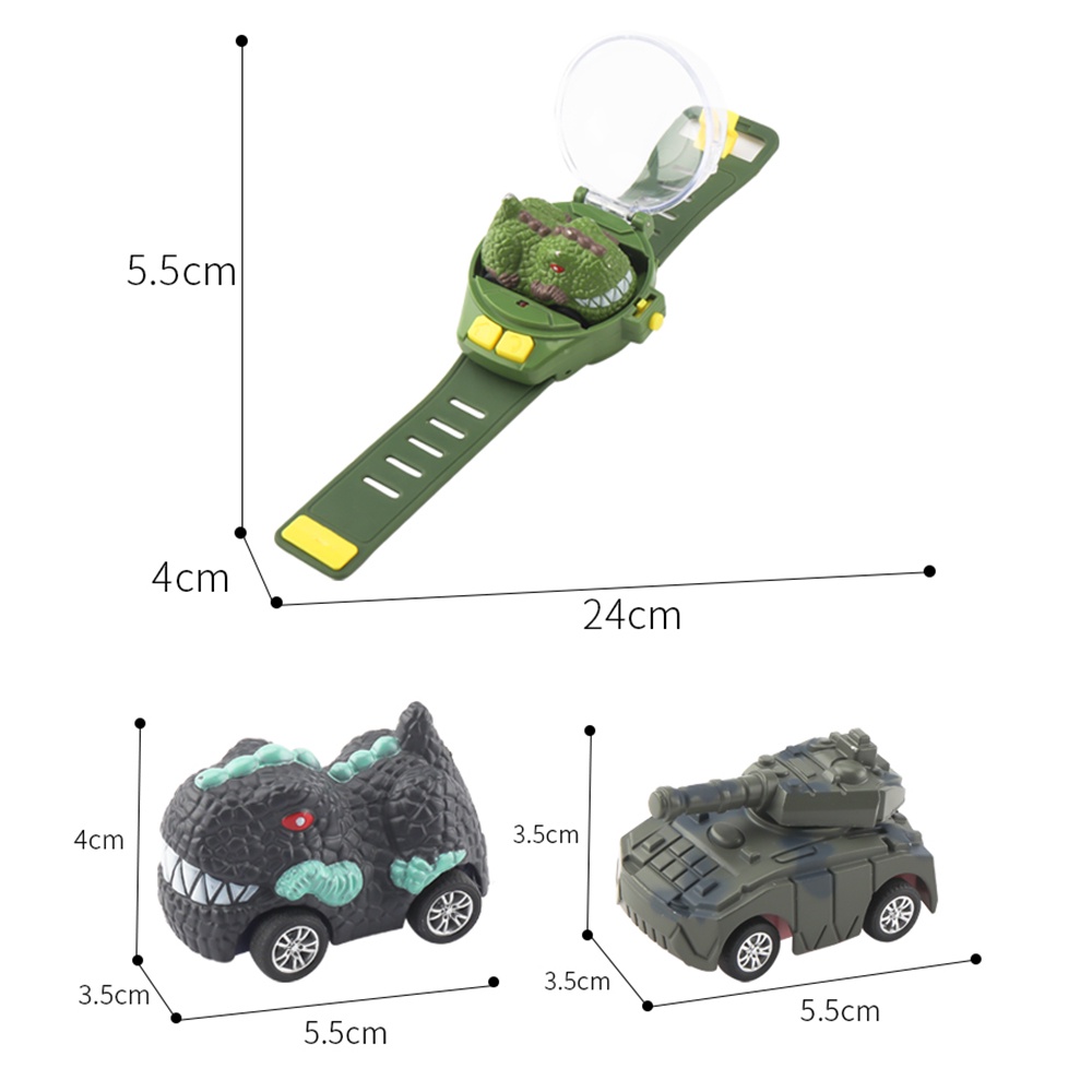 Đồ chơi đồng hồ điều khiển từ xa BP MART thu nhỏ 2.4GHz sạc USB xe tăng và xe mô hình khủng long
