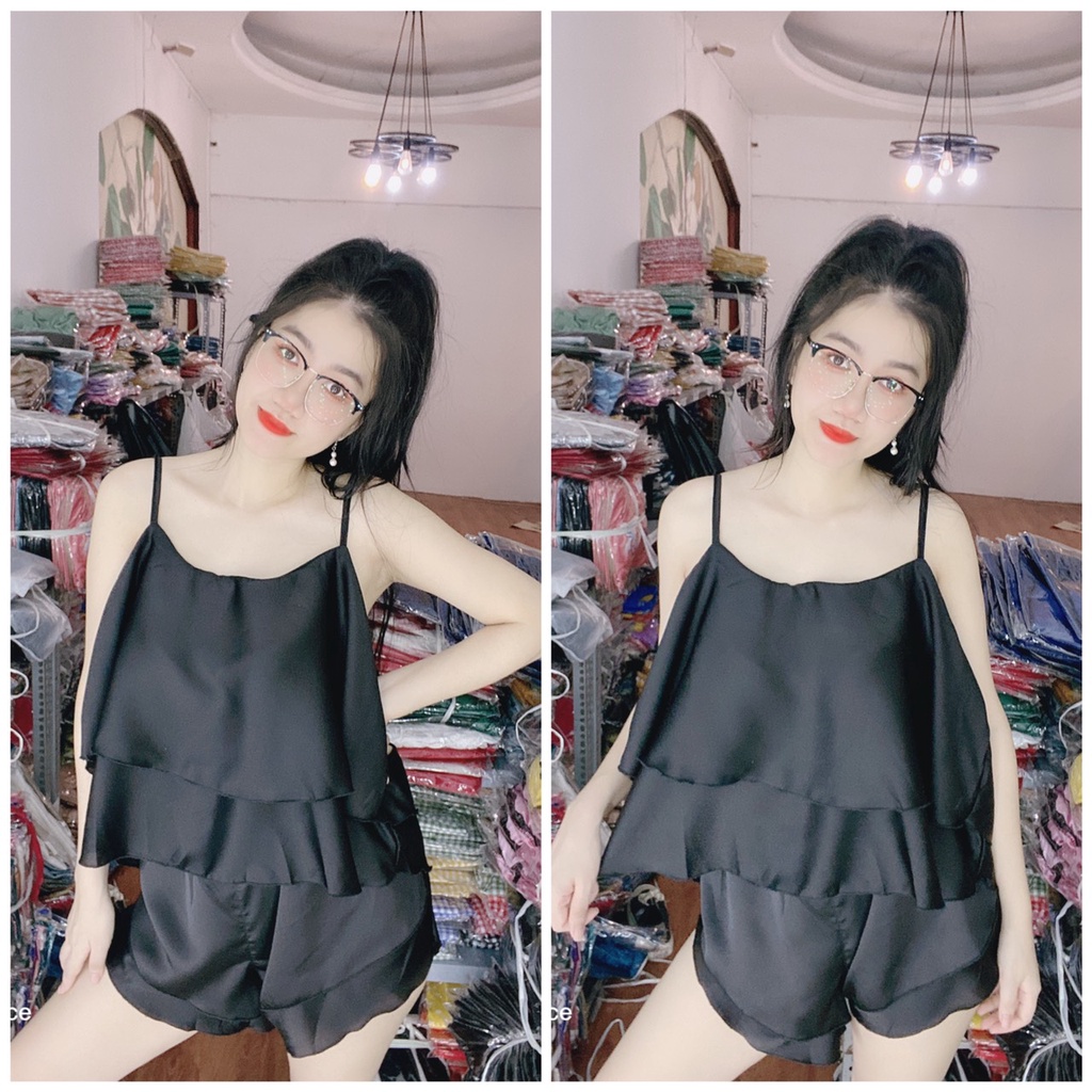 Đồ ngủ big size, bộ ngủ hai dây chất satin mêmf mịn size 67kg đổ lại- Phuongaliceshop